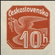 (1937-012) Марка Чехословакия "Голубь (Красно-коричневая)"    Газетные марки III Θ