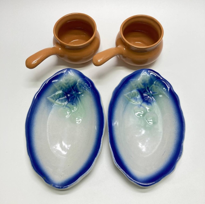 Блюда овальные + 2 кокотницы, керамика