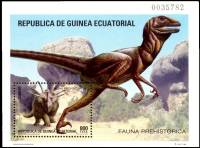 (№1994-325) Блок марок Экваториальная Гвинея 1994 год "Дейнониха deinonychus antirrhopus", Гашеный