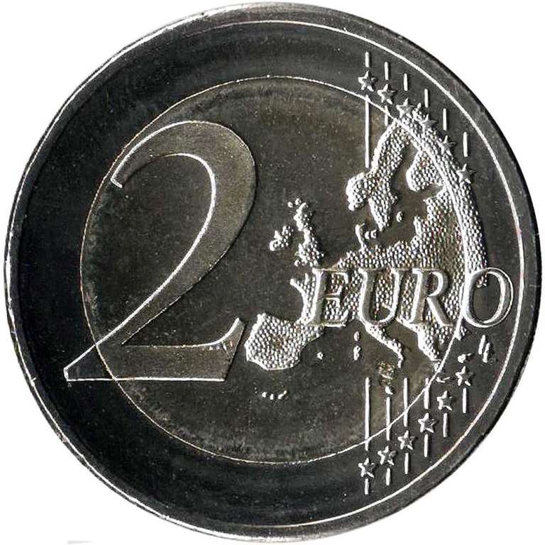 (001) Монета Латвия 2014 год 2 евро &quot;Рига - культурная столица Европы&quot;  Биметалл  UNC