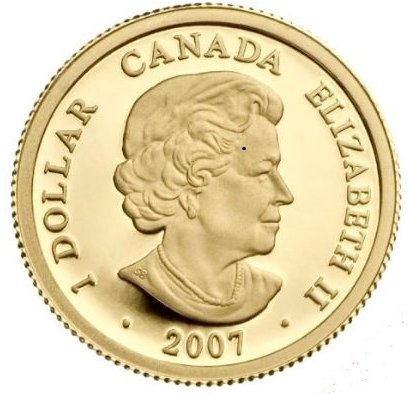 (1935) Монета Канада 2007 год 1 доллар   Биметалл (Платина - Золото)  UNC