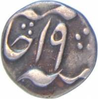 (№1777km81.3) Монета Индия 1777 год ⅛ Rupee (Шах Алам II в)