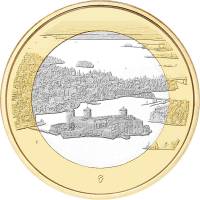 (065) Монета Финляндия 2018 год 5 евро "Крепость Олавинлинна" 2. Диаметр 27,25 мм Биметалл  UNC