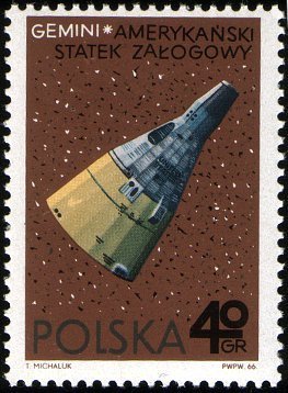 (1966-080) Марка Польша "Джемини"   Исследование космоса III &Theta;