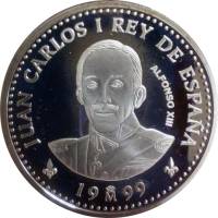 (1999) Монета Испания 1999 год 2000 песет "Альфонсо XIII"  Серебро Ag 925  PROOF