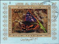 (№1972-1501) Блок марок Эмират Умм-Аль-Кувейн (ОАЭ) 1972 год "Бабочка", Гашеный
