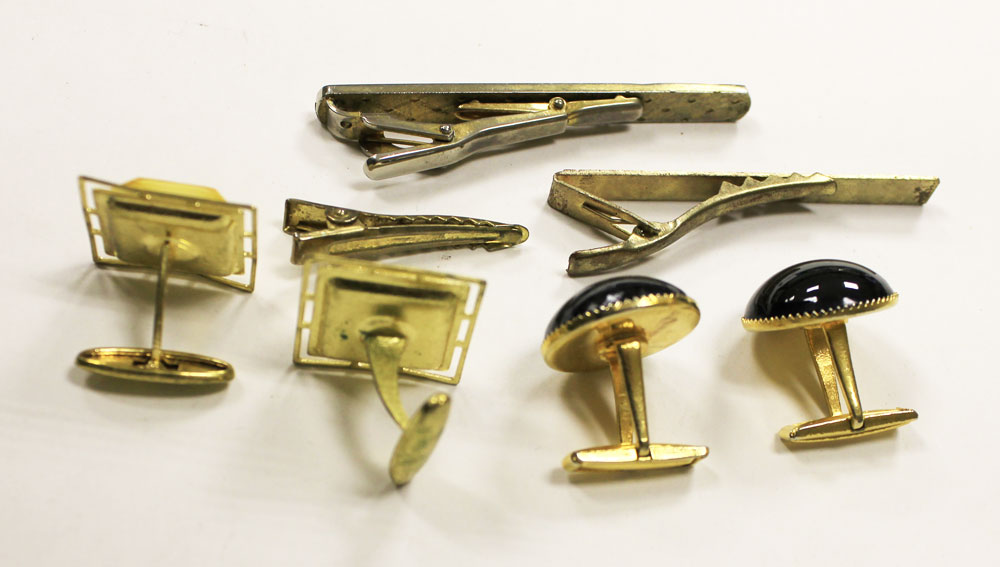 Набор запонок и зажимов для галстука, 7 предметов (см. фото)