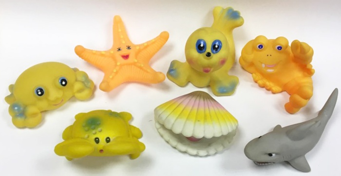 Набор резиновых игрушек "Морские жители", 7 шт. (сост. на фото)