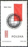 (1964-071) Марка Польша "Глобус и флаг" , III Θ