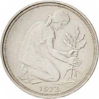 (№1972km109.2) Монета ФРГ 1972 год 50 Pfennig (A, D, F, G, J) Smooth