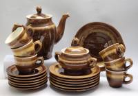 Кофейный чайный сервиз ЗИК Конаково обливная керамика СССР 21 предмет