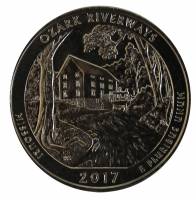 (038s) Монета США 2017 год 25 центов "Водные пути Озарк"  Медь-Никель  UNC