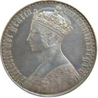 () Монета Великобритания 1847 год 1 крона ""  Биметалл (Серебро - Ниобиум)  UNC