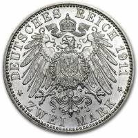 () Монета Германия (Империя) 1911 год 2  ""   Биметалл (Серебро - Ниобиум)  UNC