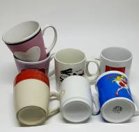 Набор кружек, 7 шт., фарфор, объем 300-400 мл. (сост. на фото)