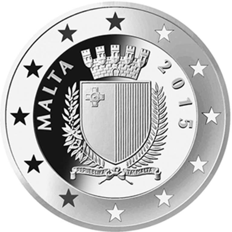 (2015) Монета Мальта 2015 год 10 евро &quot;Буш-Горбачев. Падение железного занавеса&quot;  Серебро Ag 925  PR