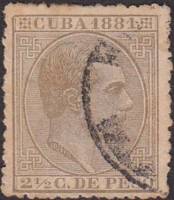 (№38) Марка Куба 1881 год "Король Альфонсо XII", Негашеная