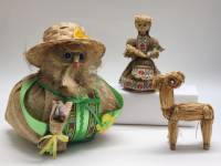 Домовой Кукла Девушка из дерева и мешковины в народном костюме Баран из соломы СССР