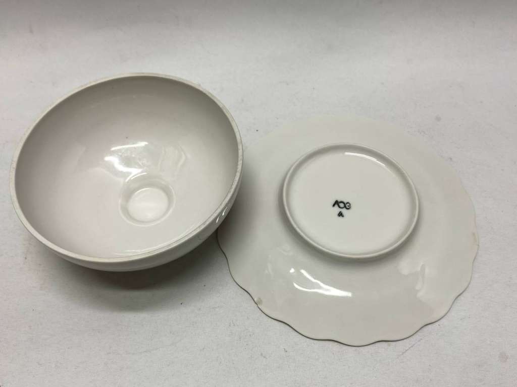 Масленка с крышкой фарфор ЛОЗ глухарь тетерев