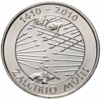 (2010) Монета Литва 2010 год 1 лит "Грюнвальдская битва. 600 лет"  Медь-Никель  UNC