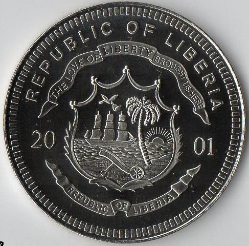 (2001) Монета Либерия 2001 год 5 долларов &quot;Новые монеты Евро&quot;  Медь-Никель  PROOF