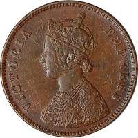 (№1877km487) Монета Индия 1877 год frac12; Anna