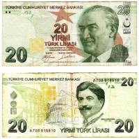 (2009) Банкнота Турция 2009 год 20 лир "Мустафа Кемаль Ататюрк"   VF