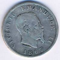 (№1863km5a.2) Монета Италия 1863 год 1 Lira (Турин)