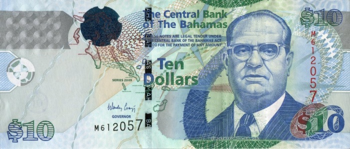  Банкнота Багамские острова 2009 год 10     UNC