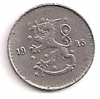 (№1943km25b) Монета Финляндия 1943 год 25 Penniauml;