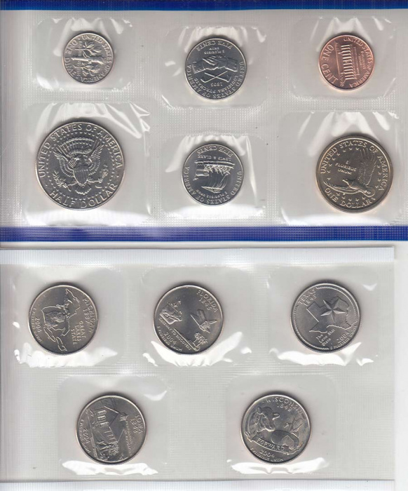 (2004d, 11 м.) Набор США 2004 год  Сакагавея и 5 монет остальных номиналов  UNC