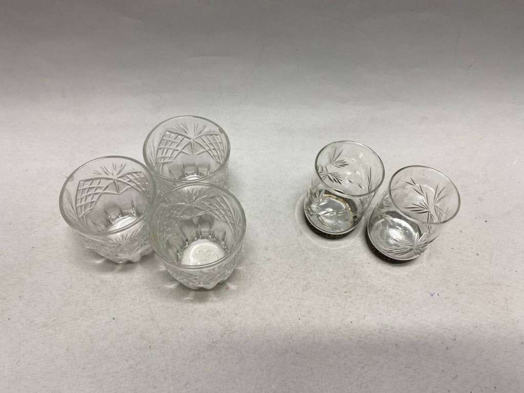 Рюмки хрусталь разного размера, 5 шт