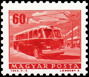 (1963-032) Марка Венгрия &quot;Автобус&quot; ,  III O