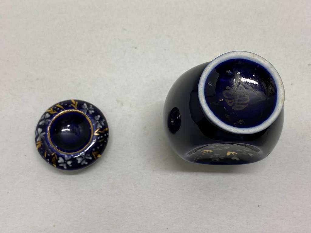 Чайница фарфоровая кобальт Возрождение