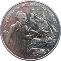 (1986) Монета Остров Святой Елены 1986 год 50 пенсов "Наполеон. 165 лет со дня смерти"   UNC