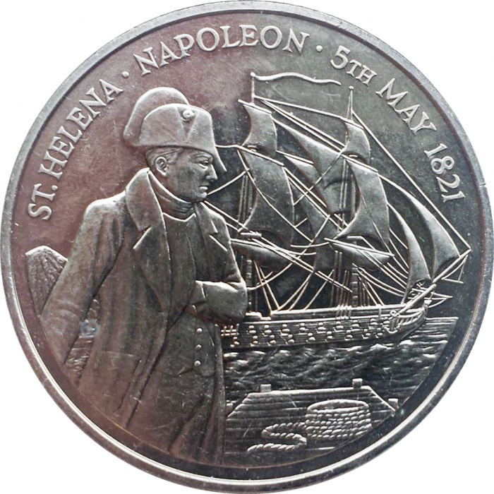 (1986) Монета Остров Святой Елены 1986 год 50 пенсов &quot;Наполеон. 165 лет со дня смерти&quot;   UNC