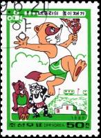 (1989-049) Марка Северная Корея "Победа"   Мультфильмы III Θ