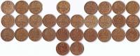1961-1991, 2 копейки, 30 монет Набор монет СССР 61-63, 65, 67-90, 91л, 91м    VF