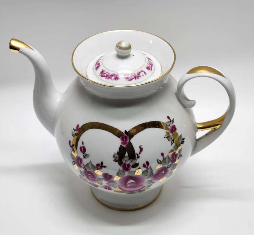 Чайник доливной Свадебный ЛОЗ фарфор