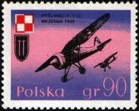 (1971-070) Марка Польша "Пикирующий бомбардировщик P-11C"    Военные самолеты III Θ