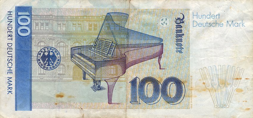 (1989) Банкнота Германия (ФРГ) 1989 год 100 марок &quot;Клара Шуман&quot;   F