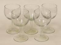 Набор бокалов для вина, прозрачное стекло, 14 см, 5 штук (см. фото)