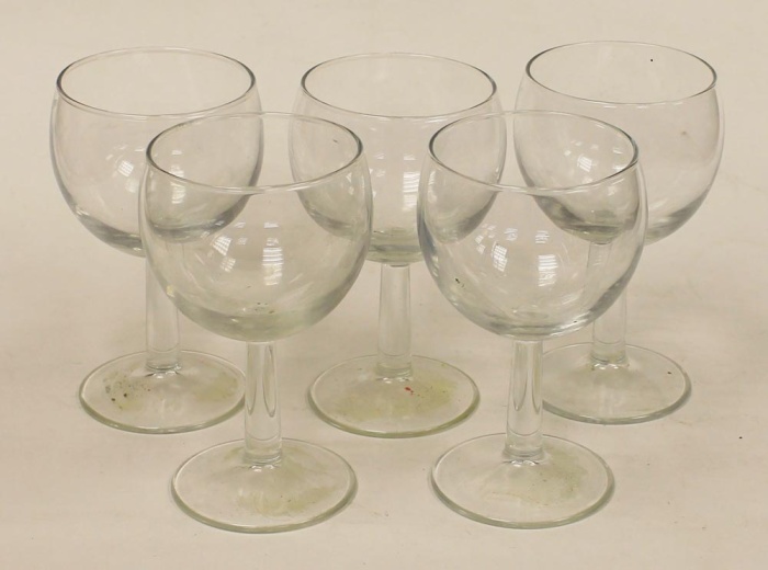 Набор бокалов для вина, прозрачное стекло, 14 см, 5 штук (см. фото)