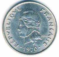 (№1967km6) Монета Новая Каледония 1967 год 20 Francs