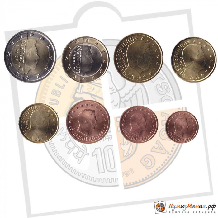 (2004) Набор монет Евро Люксембург 2004 год    UNC