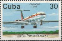 (1988-040) Марка Куба "Гавана-Париж 1983"    40 лет Первого Кубинского трансатлантического перелета 