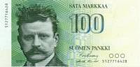 (1986) Банкнота Финляндия 1986 год 100 марок "Ян Сибелиус" Kullberg - Puntila  UNC