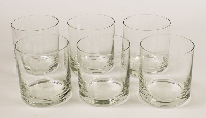 Набор стаканов, прозрачное стекло, 6 штук (состояние на фото)