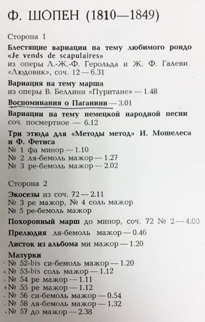 Пластинка виниловая Ф. Шопен Блестящие вариации Мелодия 300 мм. (Сост. на фото)
