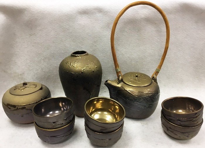 Чайный сервиз "Магия Китая" на 6 персон, глина, напыление, 9 предметов (сост. на фото)